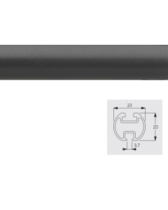 Silent Gliss, 1003 Profile, 6m, Charcoal (23mm Metropole)