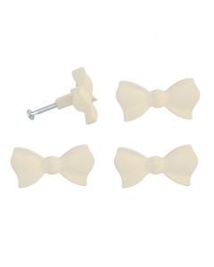Bow Drawer Pulls, Off White, Set of 4