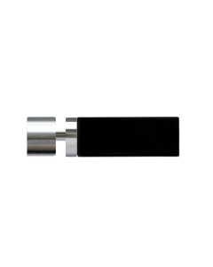 Lunar 28mm, Matt Nickel Square Finial, Black