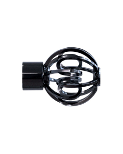 Strand Circle Cage Finial Pair - Black Nickel