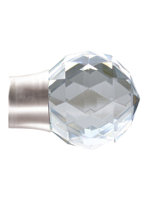 Cosmos 28mm Contract, Quartz Faceted Finial, Matt Nickel, Pack of 24