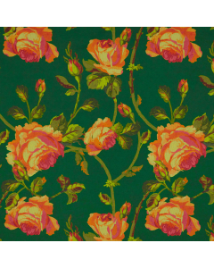 Oriental Floral Emerald Fabric