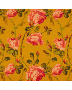 Oriental Floral Ochre Fabric