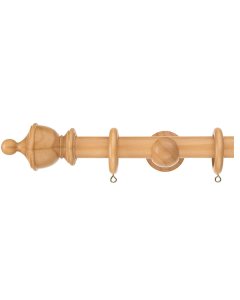 Swish Naturals 35mm Urn Finial Wood Pole Set Natural Oak 360cm