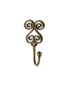 Swish Swirl Hook, Antique Brass 