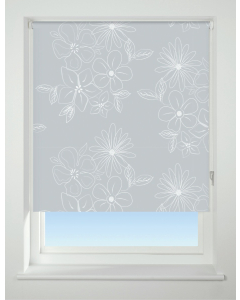 Universal - "Floral Cluster Grey" Pattern Blackout Roller Blind (170cm Drop)