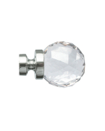 Lunar 28mm Faceted Glass Finial, Chrome