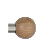 Lunar 28mm, Oak Sphere Finial, Matt Nickel