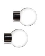 Strand 35mm Clear Ball Finial, Black Nickel, 1 Pair