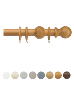 Universal 28mm Wood Ball Finial Pole Kit -  Packaged in Jetran