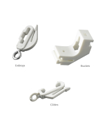 W964F White Drape Fittings for 240cm Track