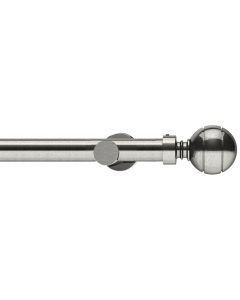 Integra Elements, 28mm Lexington Eyelet Pole, Satin Steel - 300cm in 1 Piece