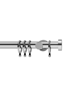 Integra Elements, 28mm Stud Pole Set, Satin Steel - 300cm in 1 Piece