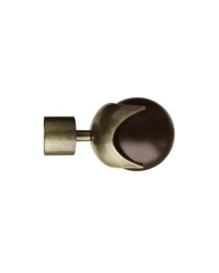 Lunar 28mm, Ball & Cup Finial, Burnished Brass