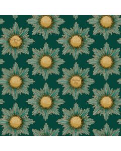Mademoiselle Daisy Cobalt Green Wallpaper