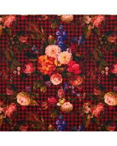 Modern Floral Red Fabric