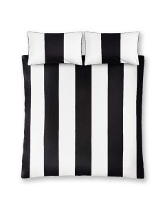 Monochrome Stripe Double Bed Set
