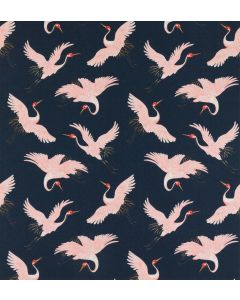 Oriental Birds, Navy Mini Curtain 0.5Wx39, Point Of Sale