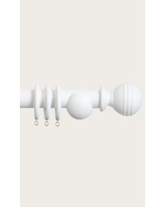 Laura Ashley 35mm Ribbed Ball Pole Cotton White, 240cm