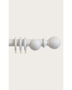 Laura Ashley 35mm Ribbed Ball Pole - Pale Dove Grey