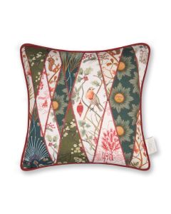 Christmas Wallpaper Museum Multi Piped Edge Cushion Cover