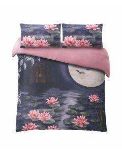 The Moonlit Lily Garden Dusk Double Bed Set
