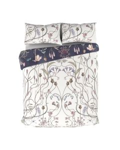 The Wild Flower Garden Nightshadow/Whisper White (Rev) Single Bed Set