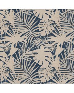 Tropical Leaves Navy Fabric
