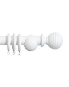 Laura Ashley 35mm Ribbed Ball Pole - Cotton White