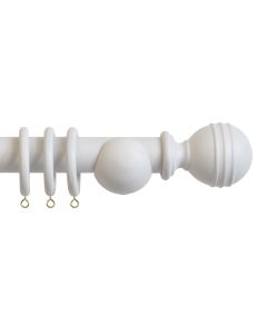 Laura Ashley 35mm Ribbed Ball Pole, Pale Dove Grey