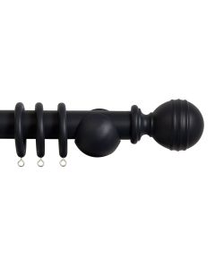 Laura Ashley 35mm Ribbed Ball Pole - Black