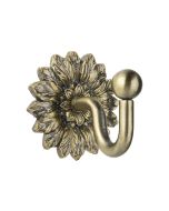 Swish Floral Hook, Antique Brass