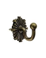 Swish Art Deco Hook, Antique Brass